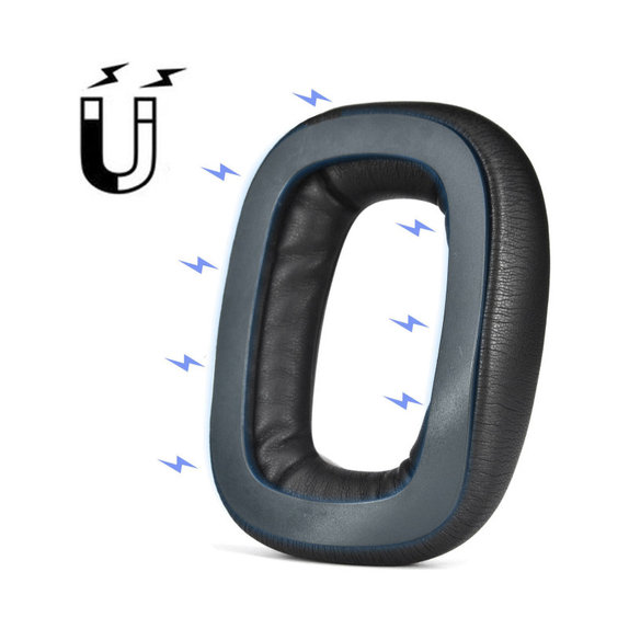 Ersatz-Ohrpolster mit Magnet für Logitech Astro A30, Memory-Schaumstoff + PU-Leder, Schwarz, 1 Paar