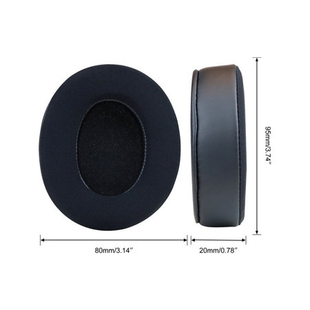 Ersatz-Ohrpolster für Beats Studio Pro, Memory-Schaumstoff + Textil + Leder, Schwarz, Kühlgel, 1 Paar