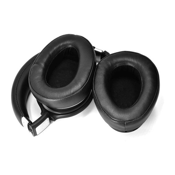 Ersatz-Ohrpolster für Sennheiser PXC550, PX550, Memory-Schaumstoff + Leder, Schwarz, 1 Paar