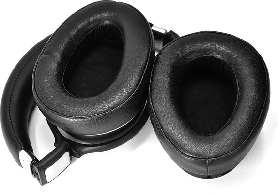 Ersatz-Ohrpolster für Sennheiser PXC550, PX550, Memory-Schaumstoff + Leder, Schwarz, 1 Paar