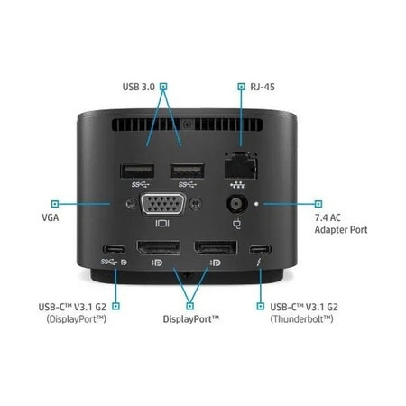 HP - Docking-Station Thunderbolt G2 (USB-C) Refurbished