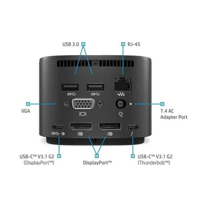 HP - Docking-Station Thunderbolt G2 (USB-C) Refurbished