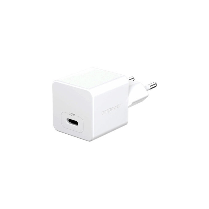Reiseadapter Grand Prix USB-C, GaN, 30 W PD, silberweiß, empower