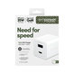Reiseadapter Grand Prix USB-C/USB-A, GaN, 35 W PD, silberweiß, empower