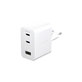 Reiseadapter Grand Prix 2x USB-C/USB-A, GaN, 70 W PD, Silberweiß, empower