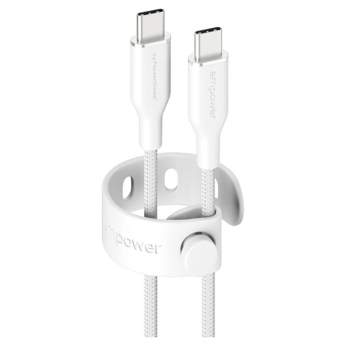 USB-C-Kabel, 60 W, Racing, 1,2 m, silberweiß, empower