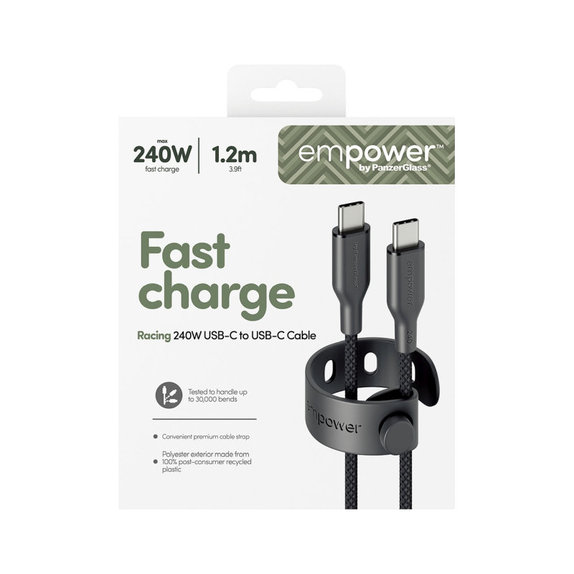 USB-C-Kabel, 240 W, Racing, 1, 2 m, Space Black, empower
