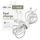 USB-C-Kabel, 240 W, Racing, 1,2 m, silberweiß, empower