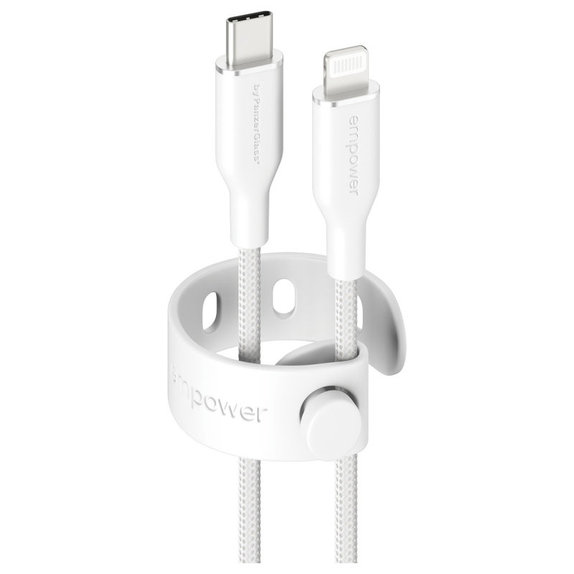USB-C/Lightning-Kabel, 60 W, Racing, 1, 2 m, Silberweiß, empower