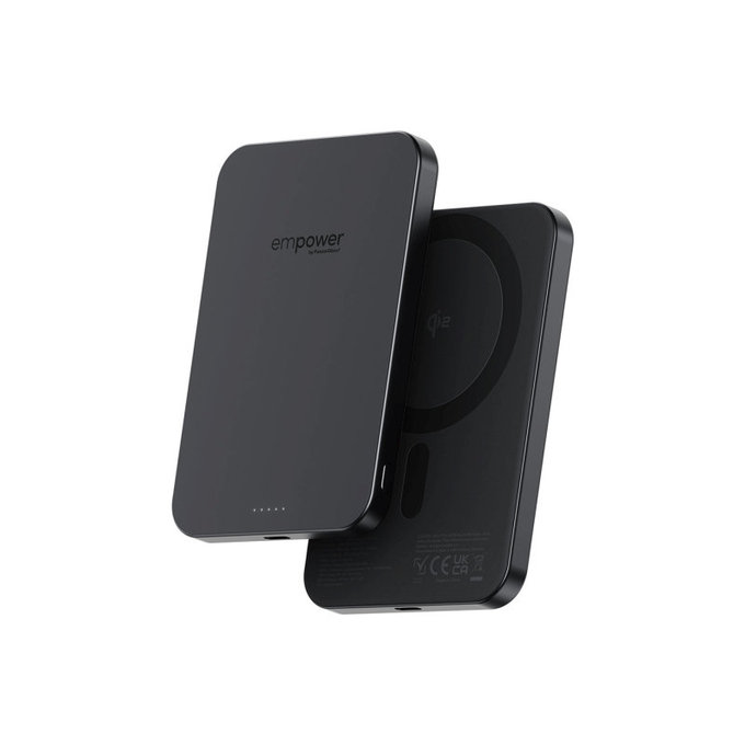 Kabellose PowerBank 5000 mAh, 20 W, kompatibel mit MagSafe, Qi2/USB-C, Space Black, empower