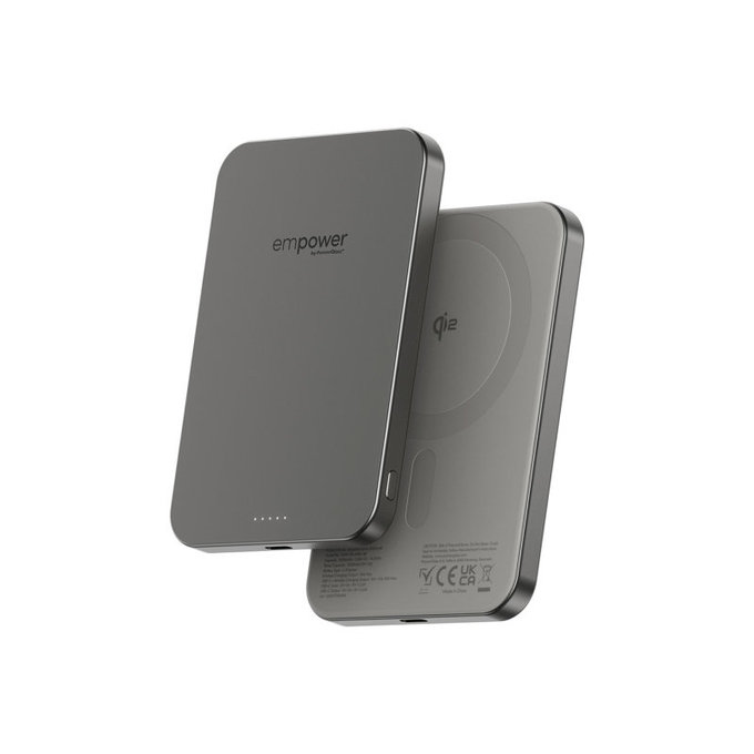 Kabellose PowerBank 5000 mAh, 20 W, kompatibel mit MagSafe, Qi2/USB-C, Titan, empower