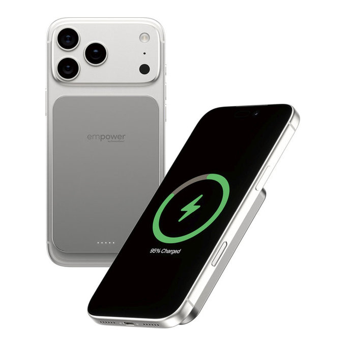 Kabellose PowerBank 5000 mAh, 20 W, kompatibel mit MagSafe, Qi2/USB-C, Titan, empower