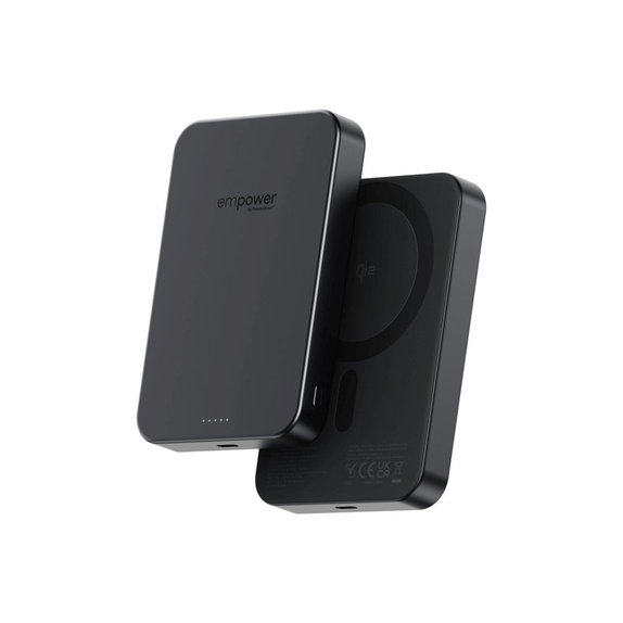 Kabellose PowerBank 10000 mAh, 20 W, kompatibel mit MagSafe, Qi2/USB-C, Space Black, empower