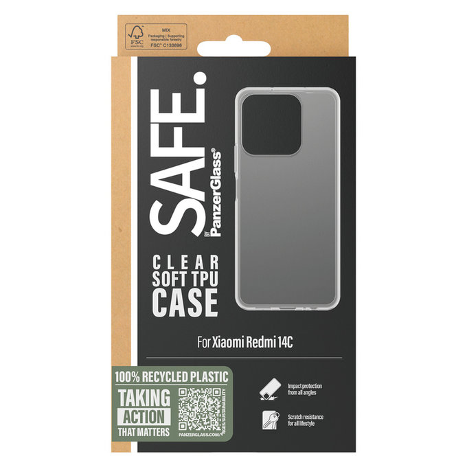 Hülle TPU für Xiaomi Redmi 14C, Transparent, SAFE by PanzerGlass