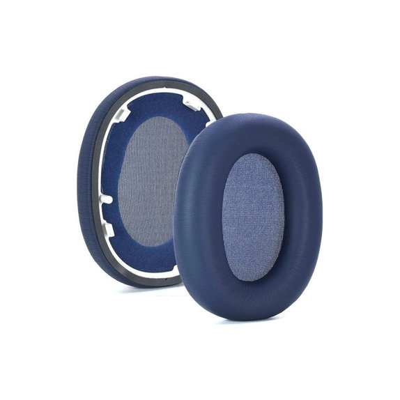 Ersatz-Ohrpolster für Sony WH-1000XM6, Memory-Schaumstoff + PU-Leder, Blau, 1 Paar