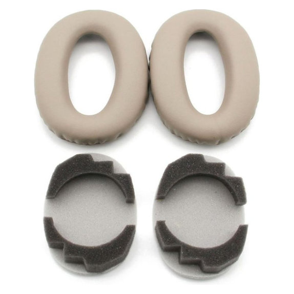 Ersatz-Ohrpolster für Sony WH-1000XM3, Memory-Schaumstoff + PU-Leder, Beige, 1 Paar