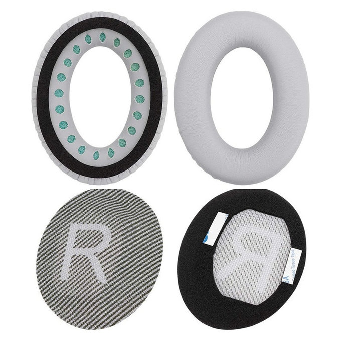 Ersatz-Ohrpolster für Bose QuietComfort 35, Memory-Schaumstoff + PU-Leder, Grau, 1 Paar