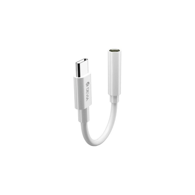Adapter Smart 3,5mm Jack / USB-C, Weiß, Devia