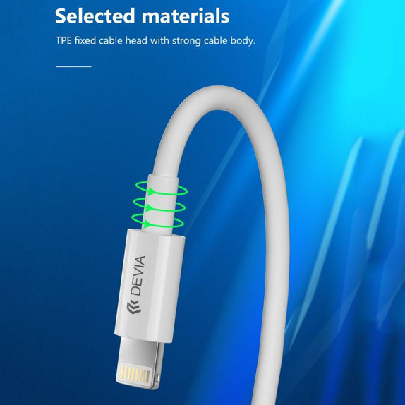 Lightning / USB-C Kabel Smart, PD 27W, 2m, Weiß, Devia