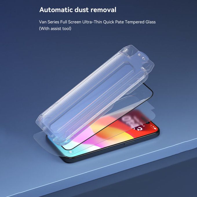 FullCover Panzerglas mit Applikator für iPhone 15 Pro, Devia