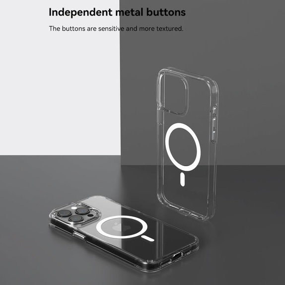Hülle Elemental mit MagSafe für iPhone 15, Transparent, Devia