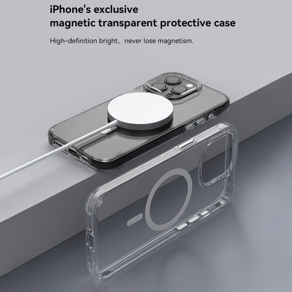 Hülle Elemental mit MagSafe für iPhone 15 Pro Max, Transparent, Devia