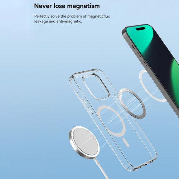 Hülle Clear mit MagSafe für iPhone 15 Plus, Transparent, Devia