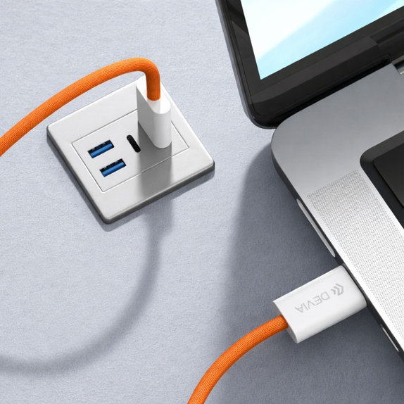 USB-C / USB-C Kabel Smart, PD 60W, 1m, Orange, Devia