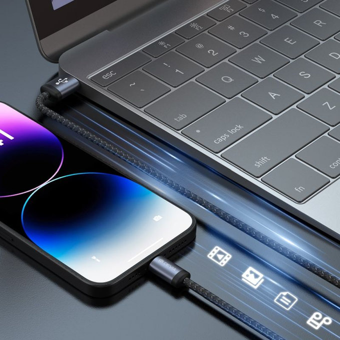 Lightning / USB Kabel Gracious, 2,4A, 1m, Schwarz, Devia