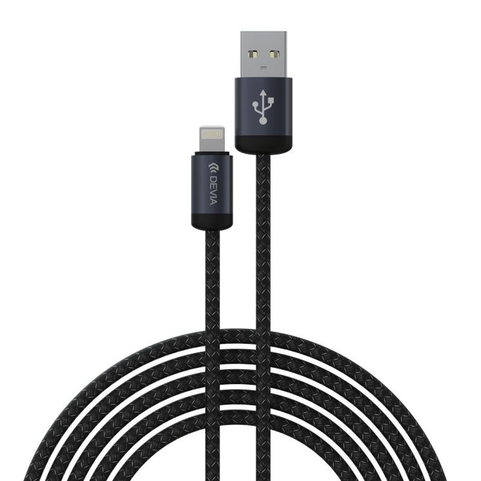 Lightning / USB Kabel Gracious, 2,4A, 2m, Schwarz, Devia