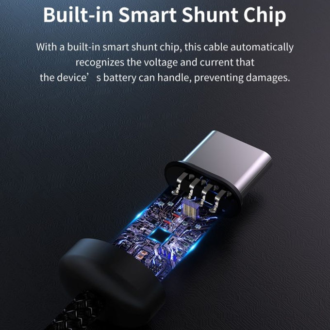 USB-C / USB-C Kabel Gracious, PD 60W, 2m, Schwarz, Devia