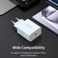 Ladeadapter Rocket USB-C, PD 45W, Weiß, Devia
