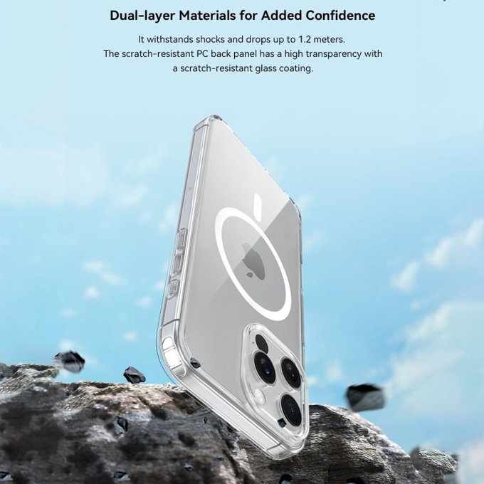 Hülle Clear mit MagSafe für iPhone 16 Pro, Transparent, Devia