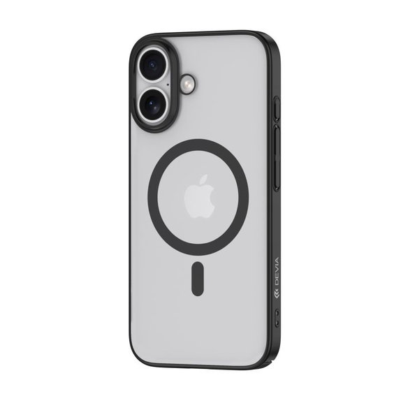 Hülle Glimmer mit MagSafe für iPhone 16, Schwarz, Devia