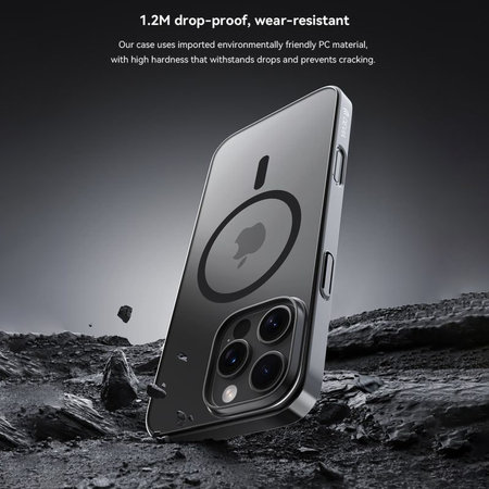 Hülle Glimmer mit MagSafe für iPhone 16, Schwarz, Devia