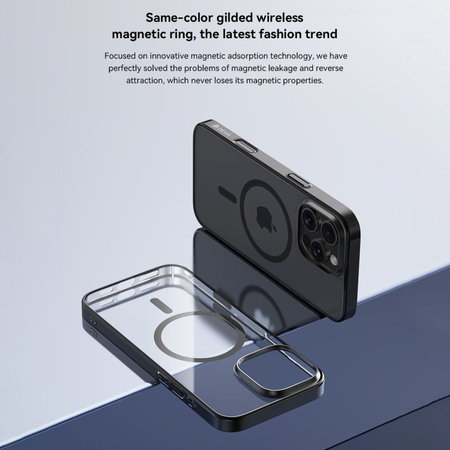 Hülle Glimmer mit MagSafe für iPhone 16, Schwarz, Devia