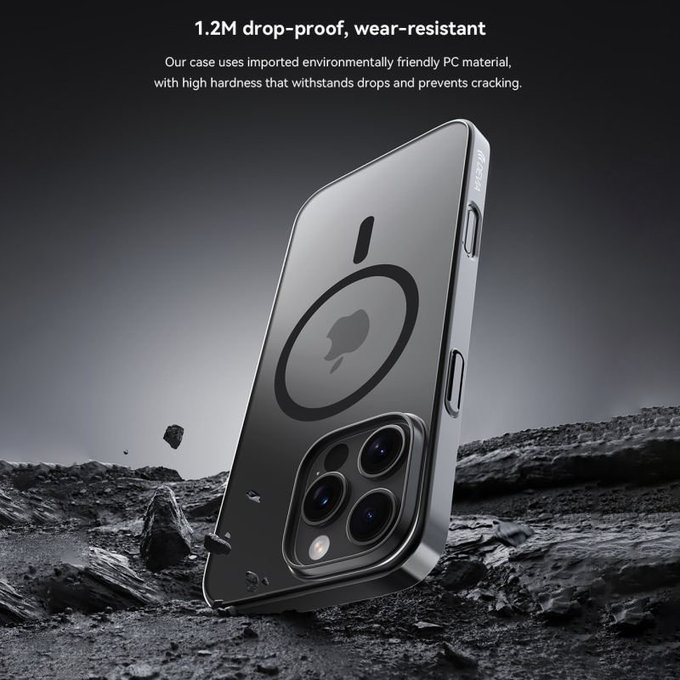 Hülle Glimmer mit MagSafe für iPhone 16 Pro, Schwarz, Devia