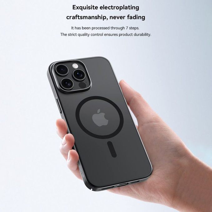 Hülle Glimmer mit MagSafe für iPhone 16 Pro, Schwarz, Devia