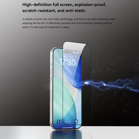 FullCover Panzerglas mit Applikator für iPhone 17 Pro, Devia