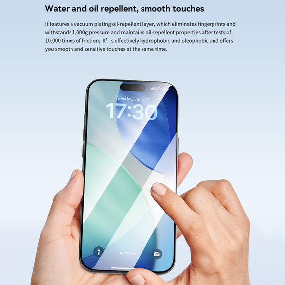 FullCover Panzerglas mit Applikator für iPhone 17 Pro Max, Devia