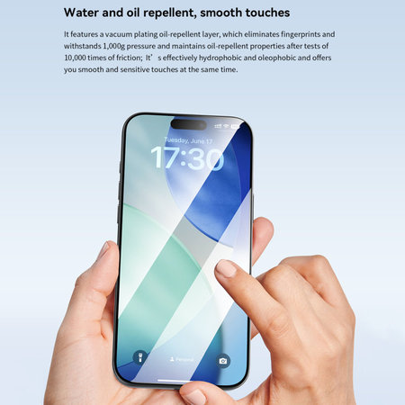 FullCover Panzerglas mit Applikator für iPhone 17 Pro Max, Devia