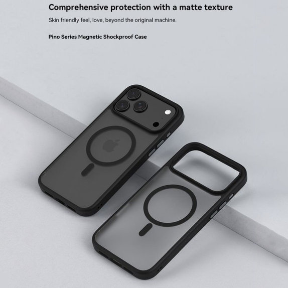 Hülle Pino mit MagSafe für iPhone 17 Pro Max, Schwarz, Devia