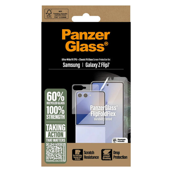 Schutzfolie UWF und Panzerglas für Samsung Galaxy Z Flip7, Klar, PanzerGlass