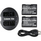 2 Akkus mit Ladegerät fürNikon Coolpix P7000, P7700, D3100, D3200, D5100, 1030mAh, Li-Ion, 7.4V, EN-EL14, HQ