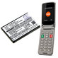Akku batterie für Saiet Lumina, Ready, Single, Brondi Amico Favoloso, Gigaset GI390, 590, 800mAh, Li-Ion, 3.7V, V30145-K1310-X470, HQ