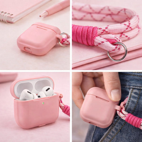 Silikonhülle für AirPods 1 und 2, Pastel Pink
