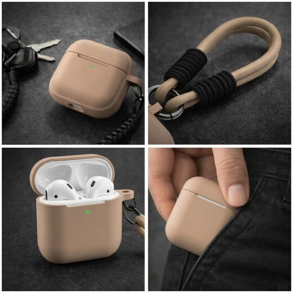 Silikonhülle für AirPods 1 und 2, Sand Beige