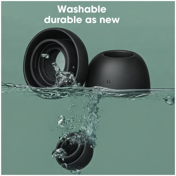 Ersatz-Silikon-Ohrstöpsel für Apple AirPods Pro und Pro 2, Set (L, M, S, XS), Schwarz