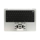 Oberer Tastaturrahmen für MacBook Pro 14", A2442 (2021), A2779 (2023), mit US-Tastatur und Akku, Silver, 661-32211, Genuine Apple