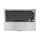 Oberer Tastaturrahmen für MacBook Air 13", A3113 (2024), mit US-Tastatur und Akku, Space Gray, 661-40227, Genuine Apple